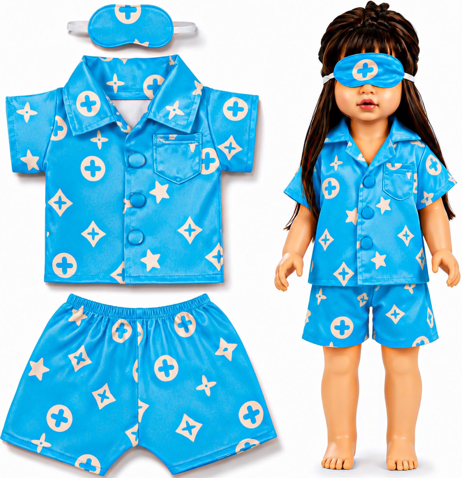 18 Inch Doll Clothes, 3-Piece Pajamas for 18-2