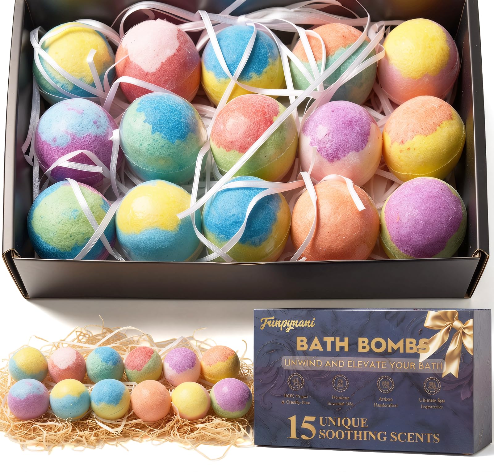 Bath Bombs for Women - 15 Pack Mini Bath Bombs